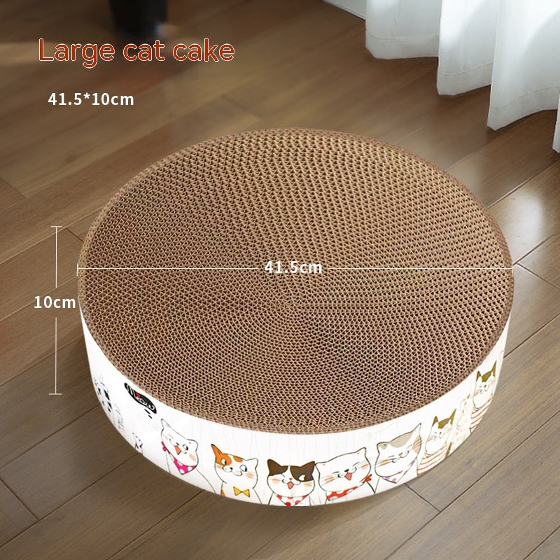 KFX-2545597 Round Cat Paw Plate and Claw Grinding Toy in Corrugated Paper - Available in Large and Small Sizes