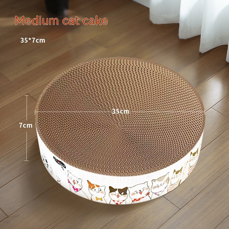 KFX-2545597 Round Cat Paw Plate and Claw Grinding Toy in Corrugated Paper - Available in Large and Small Sizes
