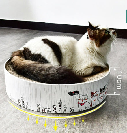 KFX-2545597 Round Cat Paw Plate and Claw Grinding Toy in Corrugated Paper - Available in Large and Small Sizes
