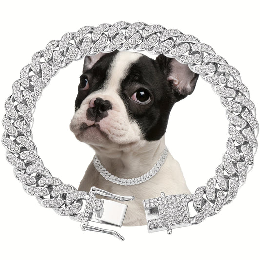 KFX-2547389 Elegant Shiny Diamond Safety Metal Necklace in Gold and Silver Available in Multiple Sizes