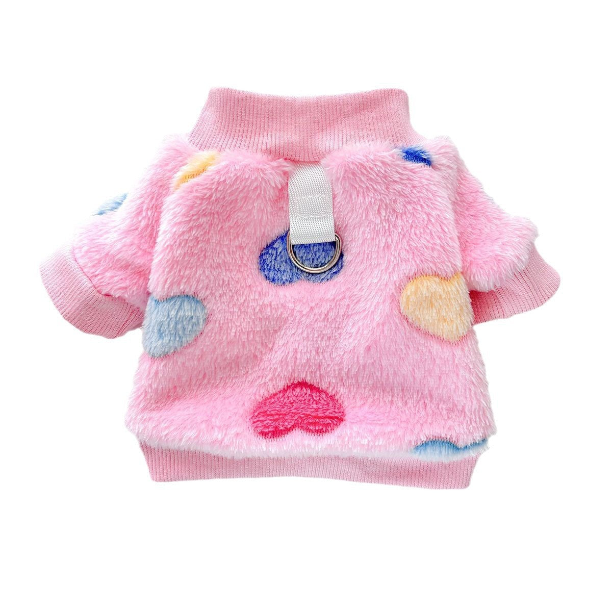 KFX-2550461 Cozy Cotton Flannel Pet Clothing in Pink Love and Blue Paw Print