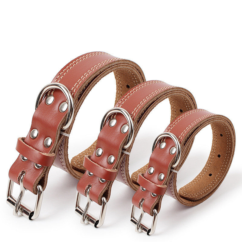 KFX-2553149 Leather Dog Traction Collar - Durable and Comfortable for Active Pets, Available in Various Sizes