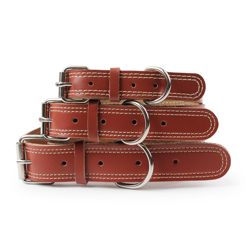 KFX-2553149 Leather Dog Traction Collar - Durable and Comfortable for Active Pets, Available in Various Sizes