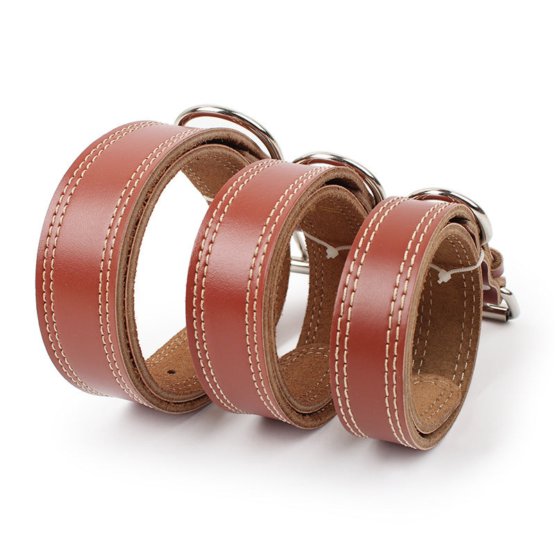KFX-2553149 Leather Dog Traction Collar - Durable and Comfortable for Active Pets, Available in Various Sizes