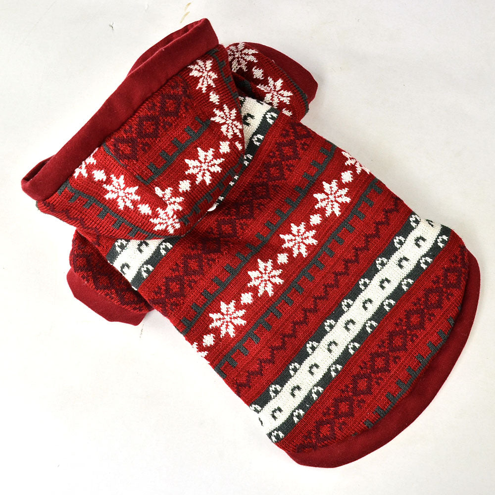KFX-2553533 Cozy Knitted Wool Dog Coat for Autumn and Winter – Available in Red and Gray