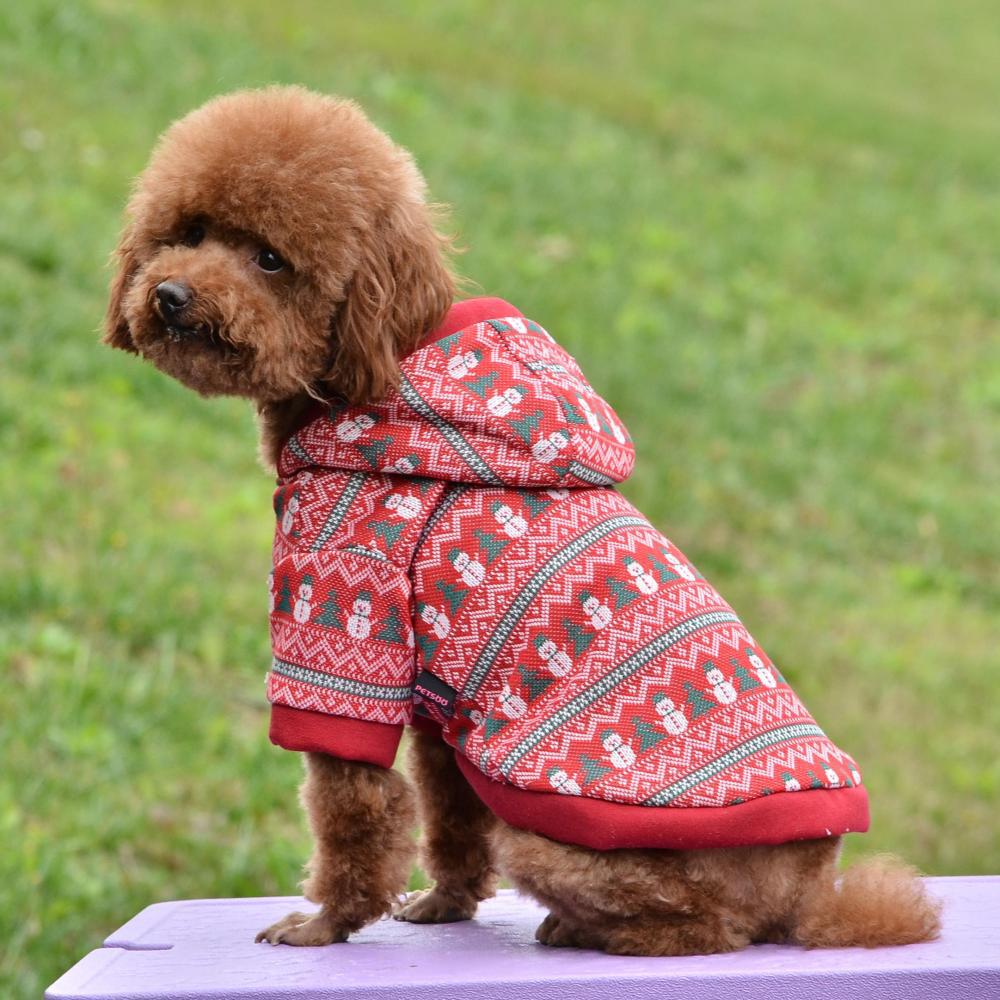 KFX-2553533 Cozy Knitted Wool Dog Coat for Autumn and Winter – Available in Red and Gray