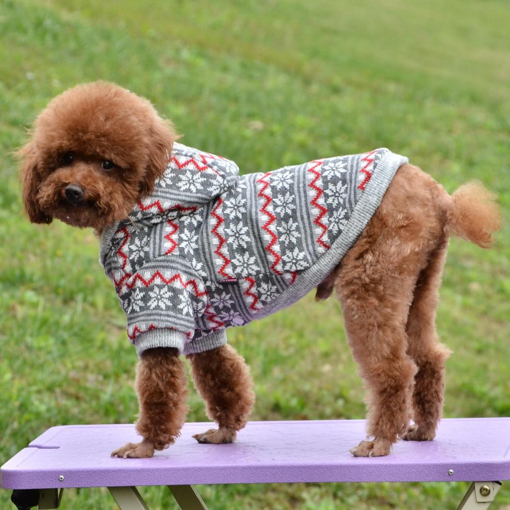 KFX-2553533 Cozy Knitted Wool Dog Coat for Autumn and Winter – Available in Red and Gray