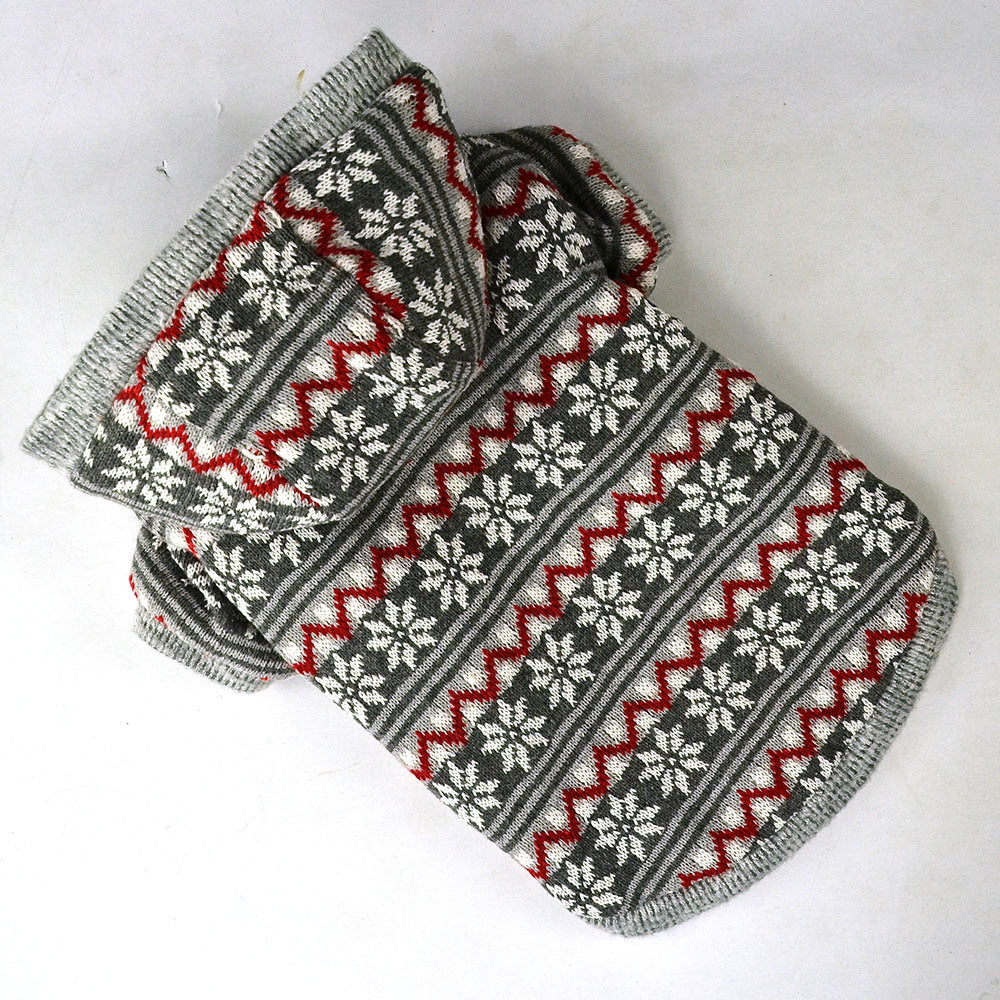 KFX-2553533 Cozy Knitted Wool Dog Coat for Autumn and Winter – Available in Red and Gray