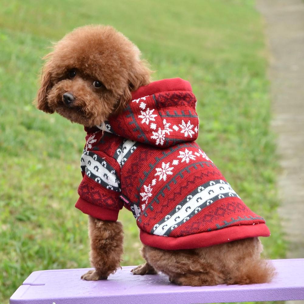 KFX-2553533 Cozy Knitted Wool Dog Coat for Autumn and Winter – Available in Red and Gray