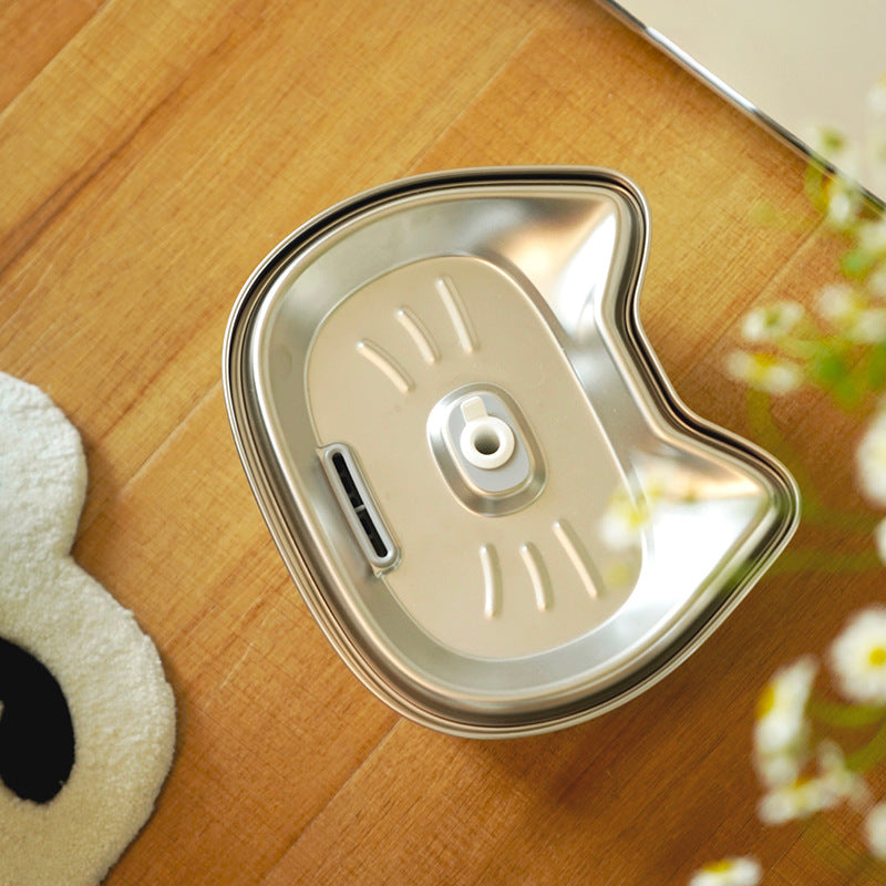 KFX-2556989 3L Stainless Steel Pet Water Dispenser with Filter for Cats - Durable and Easy to Clean