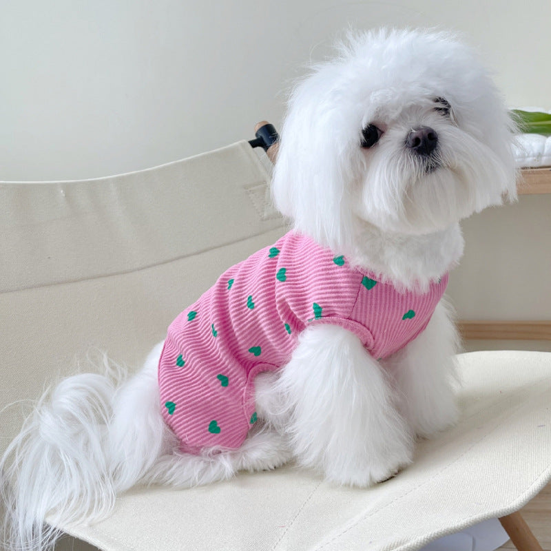 KFX-2557757 Pet Love Minimalist Cotton Home Clothes - Pink, Yellow, Rose, Multiple Sizes