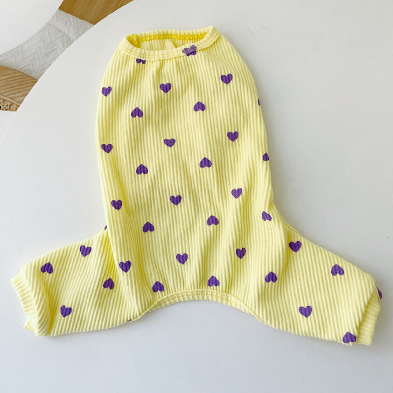 KFX-2557757 Pet Love Minimalist Cotton Home Clothes - Pink, Yellow, Rose, Multiple Sizes