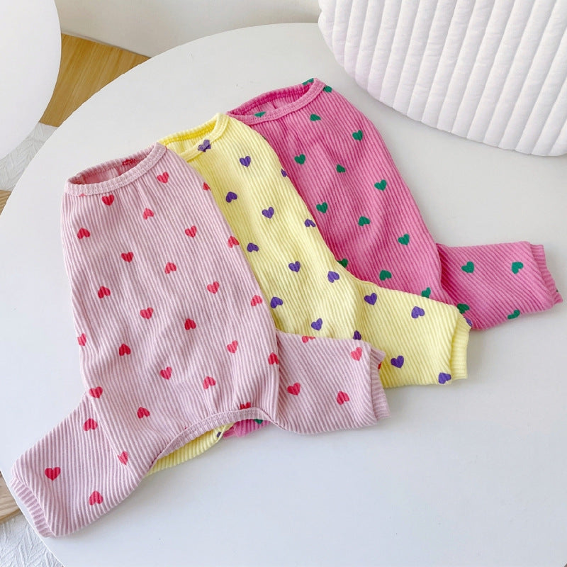 KFX-2557757 Pet Love Minimalist Cotton Home Clothes - Pink, Yellow, Rose, Multiple Sizes
