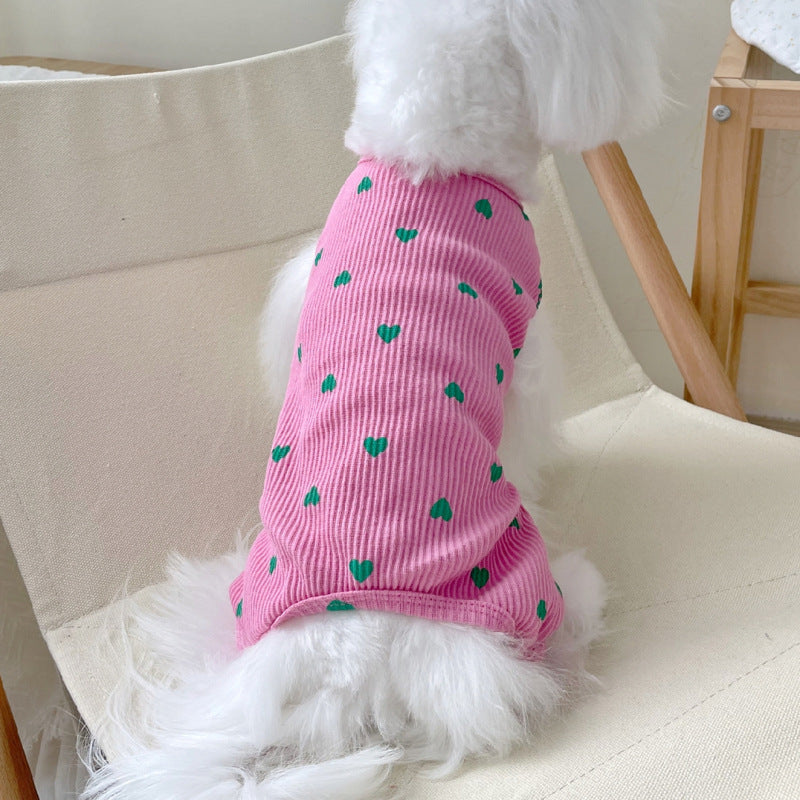 KFX-2557757 Pet Love Minimalist Cotton Home Clothes - Pink, Yellow, Rose, Multiple Sizes