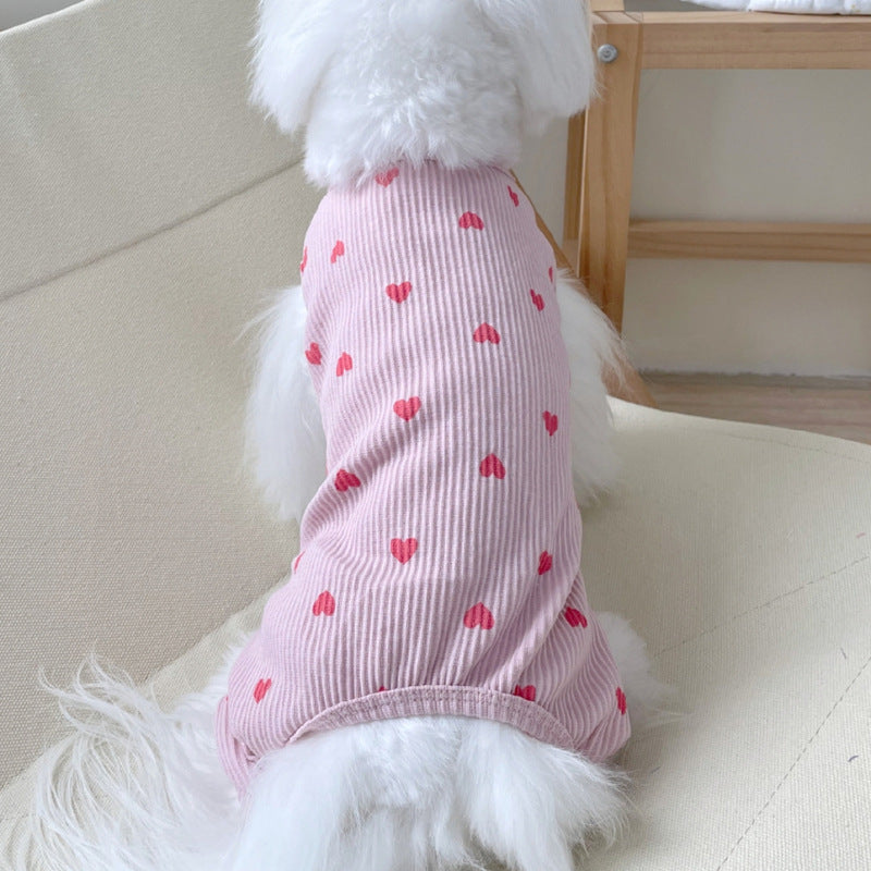 KFX-2557757 Pet Love Minimalist Cotton Home Clothes - Pink, Yellow, Rose, Multiple Sizes