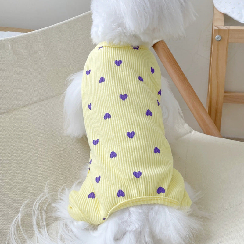 KFX-2557757 Pet Love Minimalist Cotton Home Clothes - Pink, Yellow, Rose, Multiple Sizes