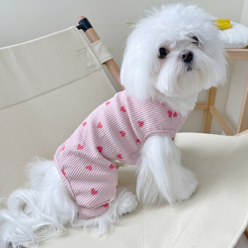 KFX-2557757 Pet Love Minimalist Cotton Home Clothes - Pink, Yellow, Rose, Multiple Sizes