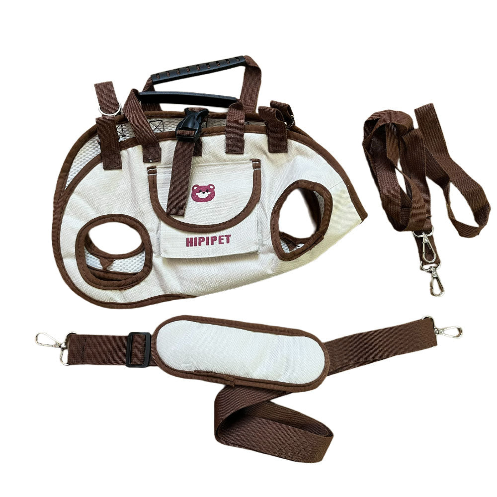 KFX-2558525 Outdoor Traction Backpack Set for Dogs and Cats with Leash and Harness, Breathable Design for Carrying Comfort