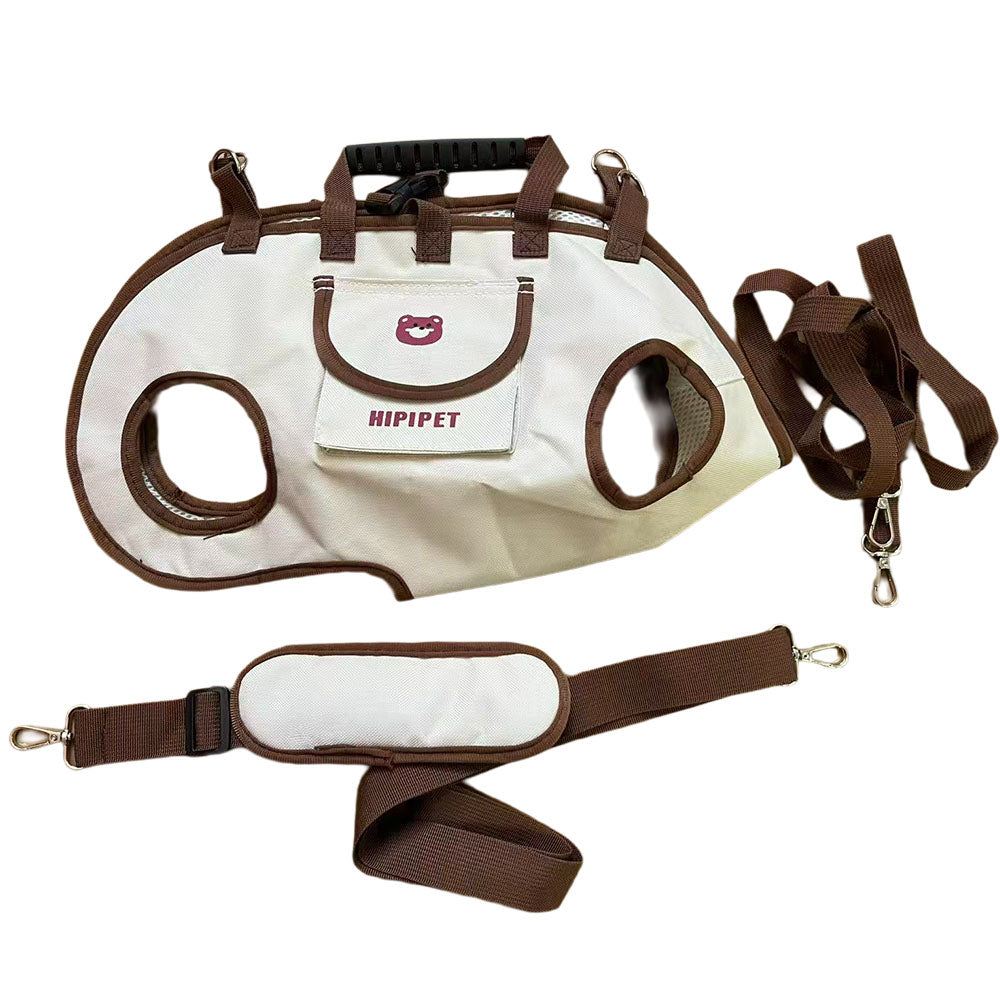 KFX-2558525 Outdoor Traction Backpack Set for Dogs and Cats with Leash and Harness, Breathable Design for Carrying Comfort