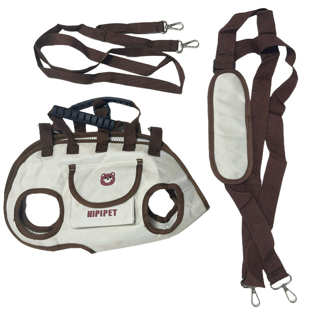 KFX-2558525 Outdoor Traction Backpack Set for Dogs and Cats with Leash and Harness, Breathable Design for Carrying Comfort