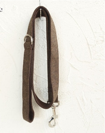 KFX-2558909 Thickened Dark Gray Polyester Fiber Dog Collar with Alloy Buckle and Rope