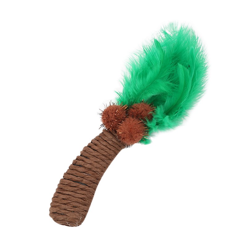 KFX-2559549 Durable Cat Toy - Green Cactus Design Made of Wired Paper for Fun and Exercise