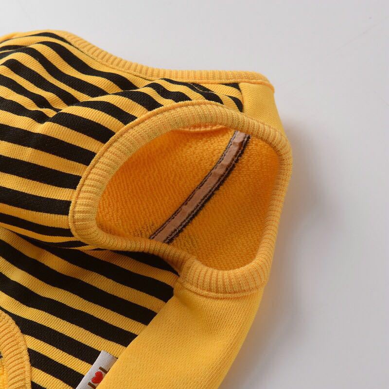 KFX-2561469 Stretch Cotton Terry Dog Vest for Small and Medium Breeds, Hair Loss Prevention in White and Yellow