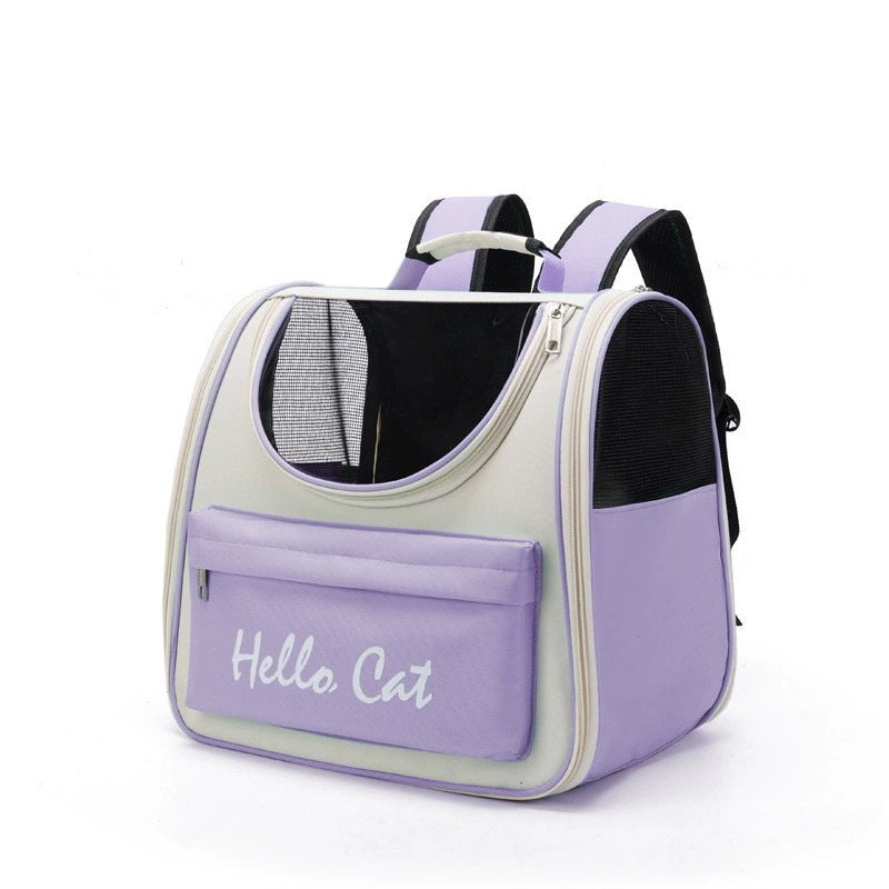KFX-2563133 Breathable Oxford PVC Portable Pet Travel Bag with Large Capacity