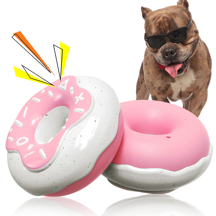 KFX-2565309 Molar Teeth Cleaning Donut Dog Toy - TPR, Assorted Colors