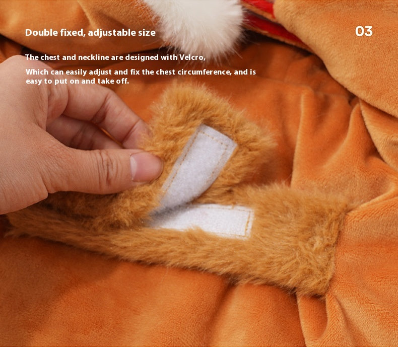 KFX-2567229 Cozy Tiger Spot Thickened Plush Cloak for Small Dogs