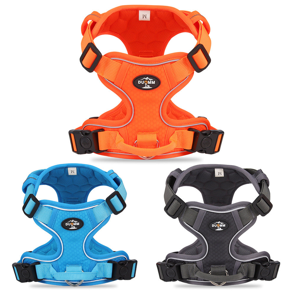 KFX-2571709 Reflective Oxford Cloth Dog Harness with Round Rope Design - Chest Strap Included
