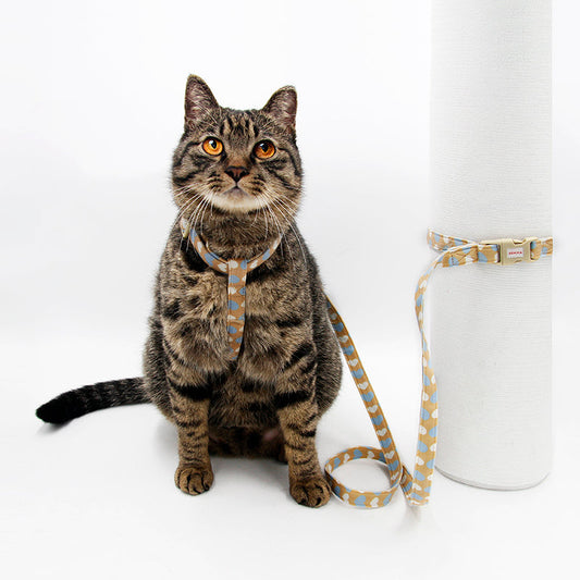 KFX-2572221 Bright Color Non-Stretch Cat and Dog Traction Rope with Adjustable Collar