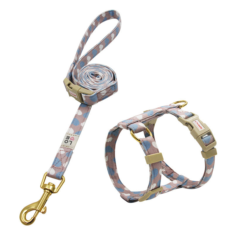 KFX-2572221 Bright Color Non-Stretch Cat and Dog Traction Rope with Adjustable Collar