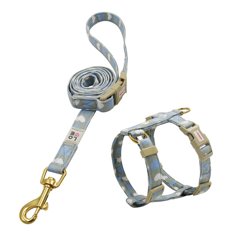 KFX-2572221 Bright Color Non-Stretch Cat and Dog Traction Rope with Adjustable Collar