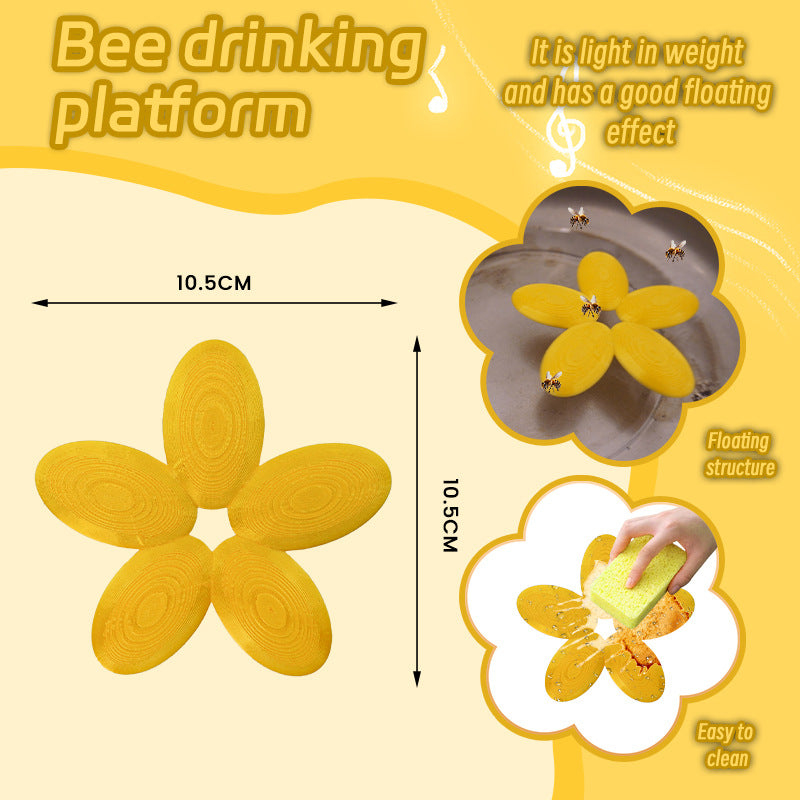 KFX-2572605 Yellow Plastic Insect Petal-Shaped Drinking Water Platform for Bees and Small Insects