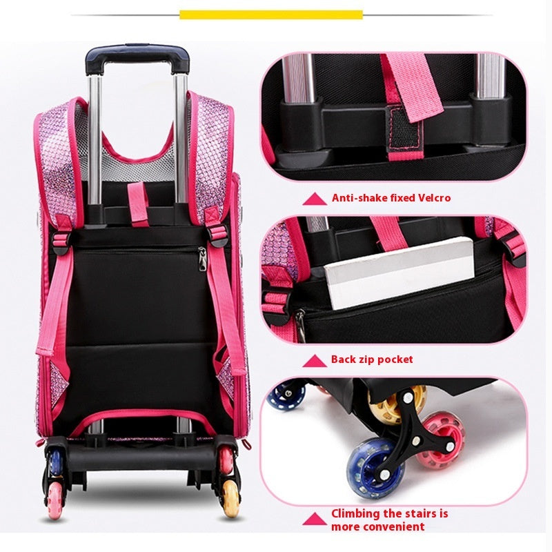 KFX-2574653 Transparent Folding Pet Trolley Diaper Bag for Small Dogs and Cats, Medium Soft PU PC and Oxford Cloth