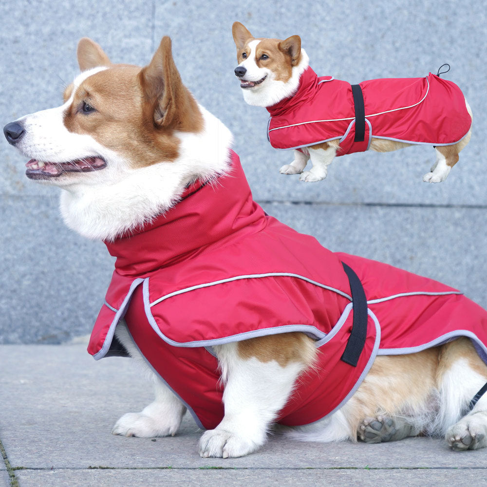 KFX-2576573 Warm Shell Jacket for Pets in Christmas Green, Olive Green, and Red – Available in Sizes XS to XL
