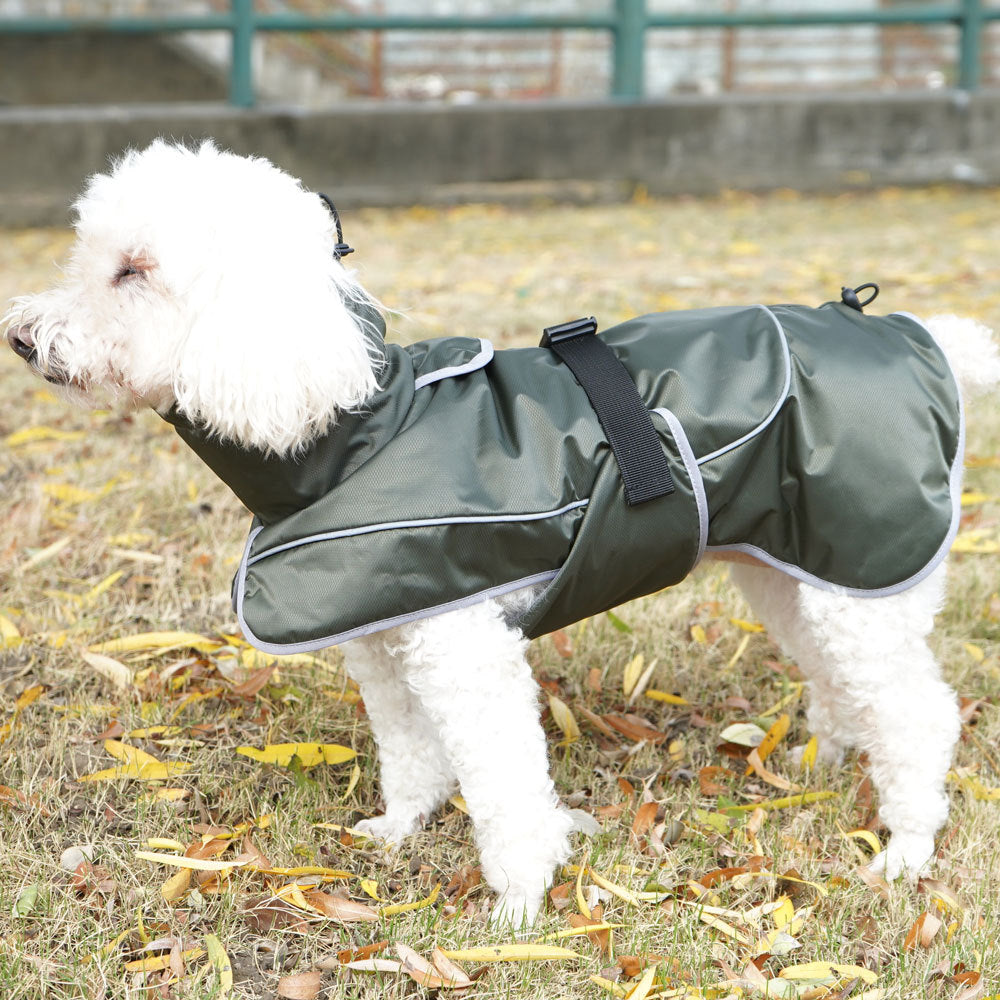 KFX-2576573 Warm Shell Jacket for Pets in Christmas Green, Olive Green, and Red – Available in Sizes XS to XL
