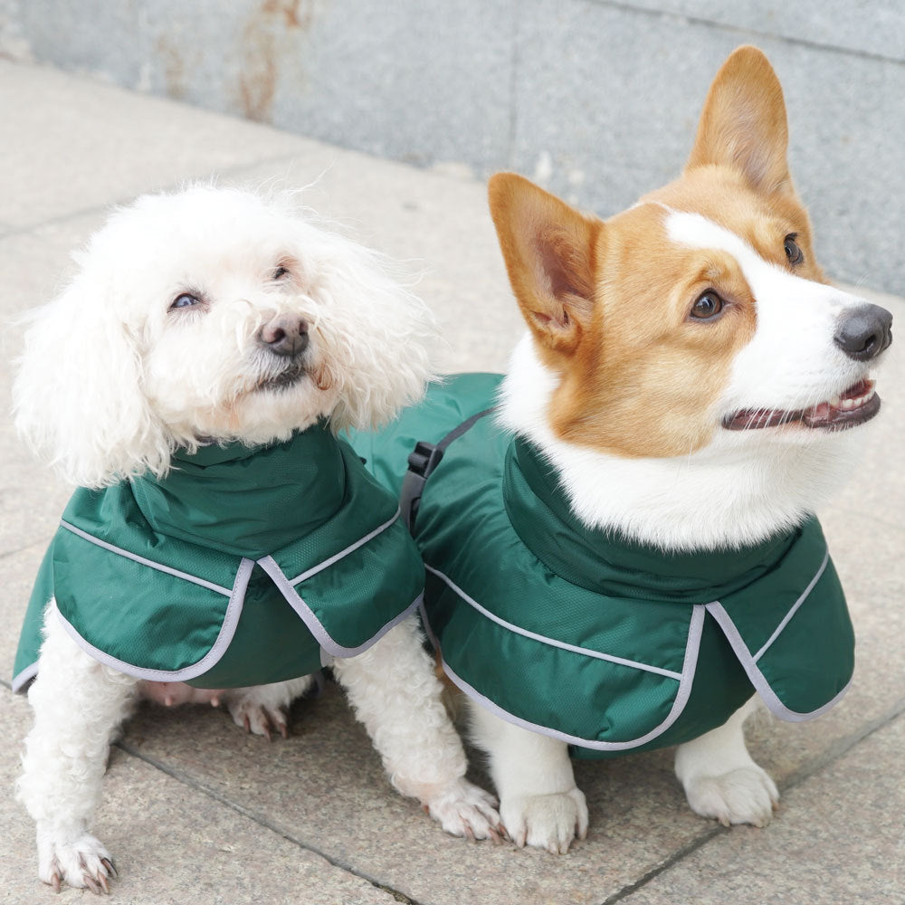 KFX-2576573 Warm Shell Jacket for Pets in Christmas Green, Olive Green, and Red – Available in Sizes XS to XL