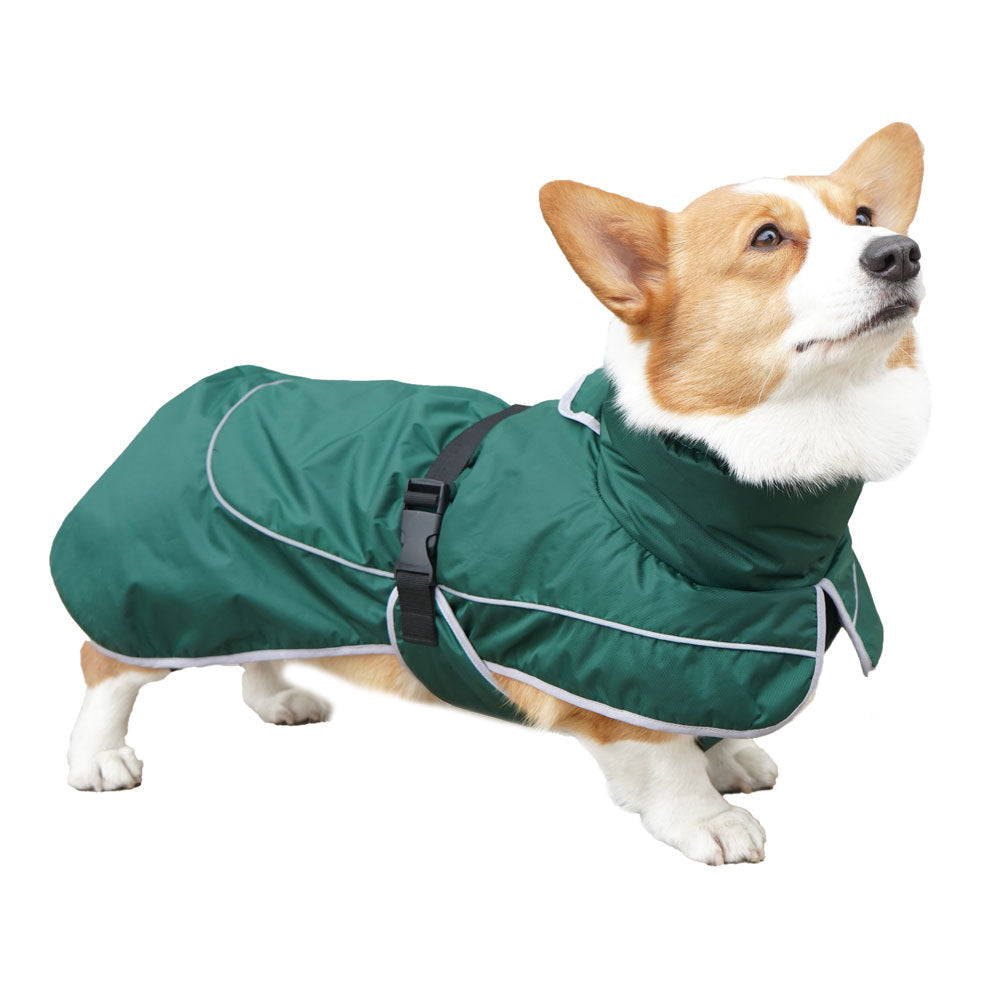 KFX-2576573 Warm Shell Jacket for Pets in Christmas Green, Olive Green, and Red – Available in Sizes XS to XL