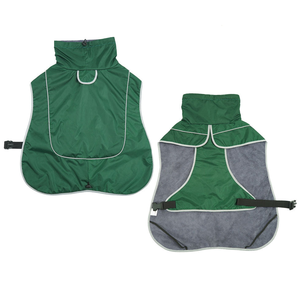 KFX-2576573 Warm Shell Jacket for Pets in Christmas Green, Olive Green, and Red – Available in Sizes XS to XL