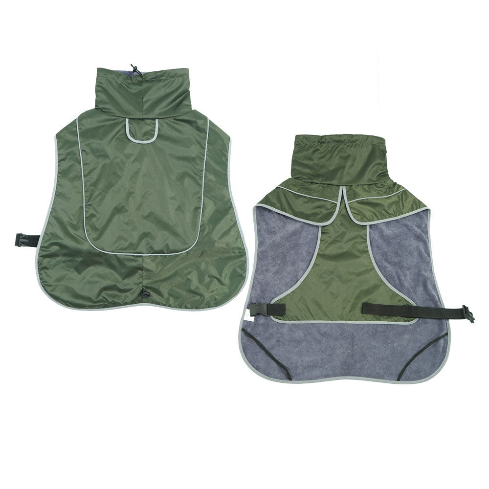 KFX-2576573 Warm Shell Jacket for Pets in Christmas Green, Olive Green, and Red – Available in Sizes XS to XL