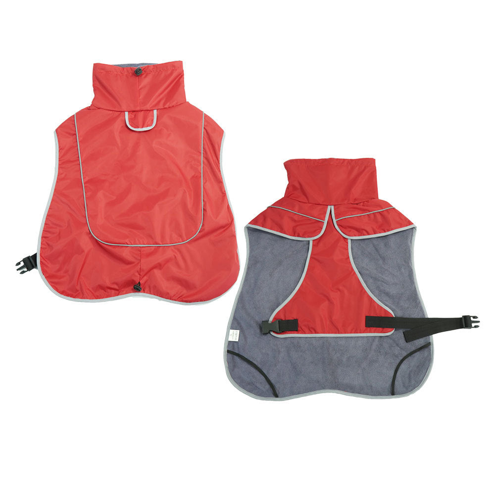KFX-2576573 Warm Shell Jacket for Pets in Christmas Green, Olive Green, and Red – Available in Sizes XS to XL