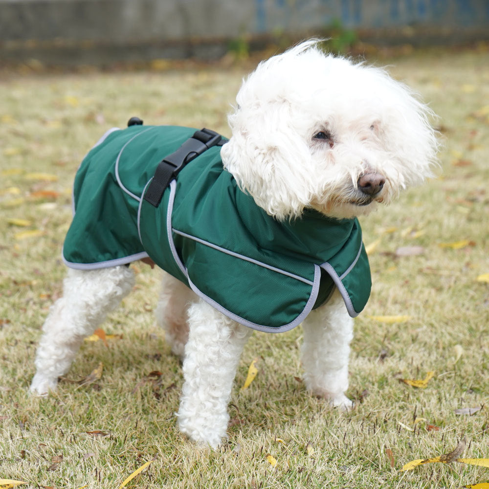 KFX-2576573 Warm Shell Jacket for Pets in Christmas Green, Olive Green, and Red – Available in Sizes XS to XL