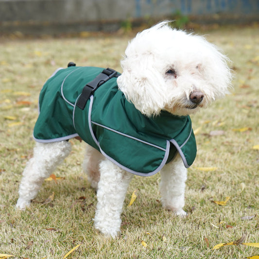KFX-2576573 Warm Shell Jacket for Pets in Christmas Green, Olive Green, and Red – Available in Sizes XS to XL