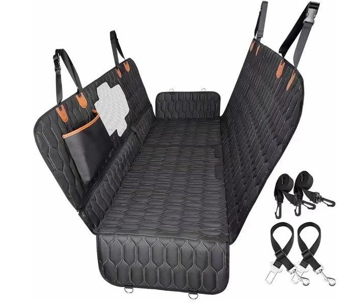 KFX-2577213 Three-in-One Travel Car Mat for Cats and Dogs - Machine Washable Black Cushion