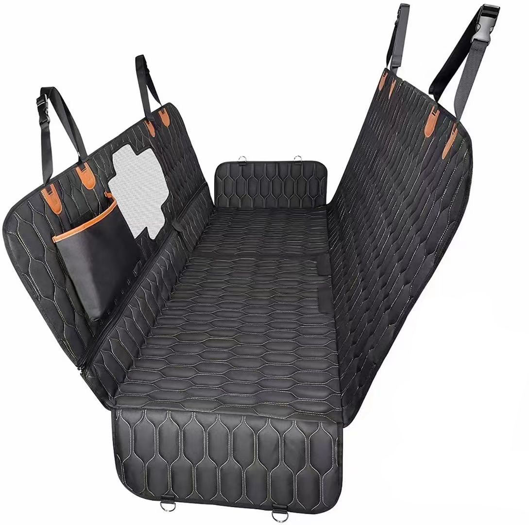 KFX-2577213 Three-in-One Travel Car Mat for Cats and Dogs - Machine Washable Black Cushion