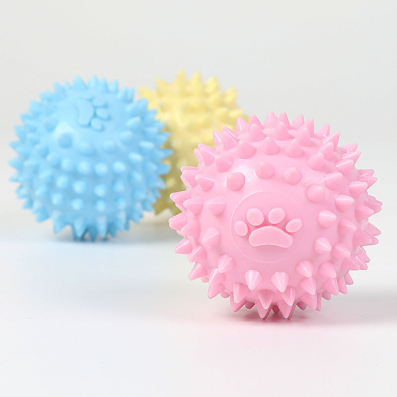 KFX-2579645 Interactive Rubber Chew Ball for Dogs and Cats - Tooth Cleaning and Durable Design - 6cm Pet Toy