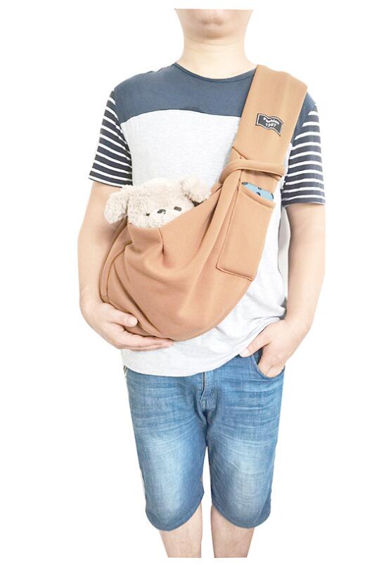 KFX-2580413 Lightweight Breathable Pet Sling Backpack for Small Dogs and Puppies, Adjustable Shoulder Carrier, Soft Cotton Design