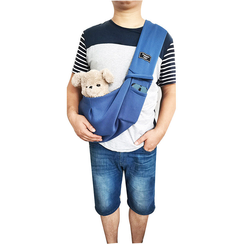 KFX-2580413 Lightweight Breathable Pet Sling Backpack for Small Dogs and Puppies, Adjustable Shoulder Carrier, Soft Cotton Design